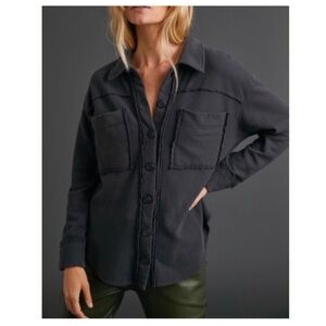 Anthropologie TLA Eamon Shirt Jacket Raw Frayed Trim Women’s Shacket Size XS
